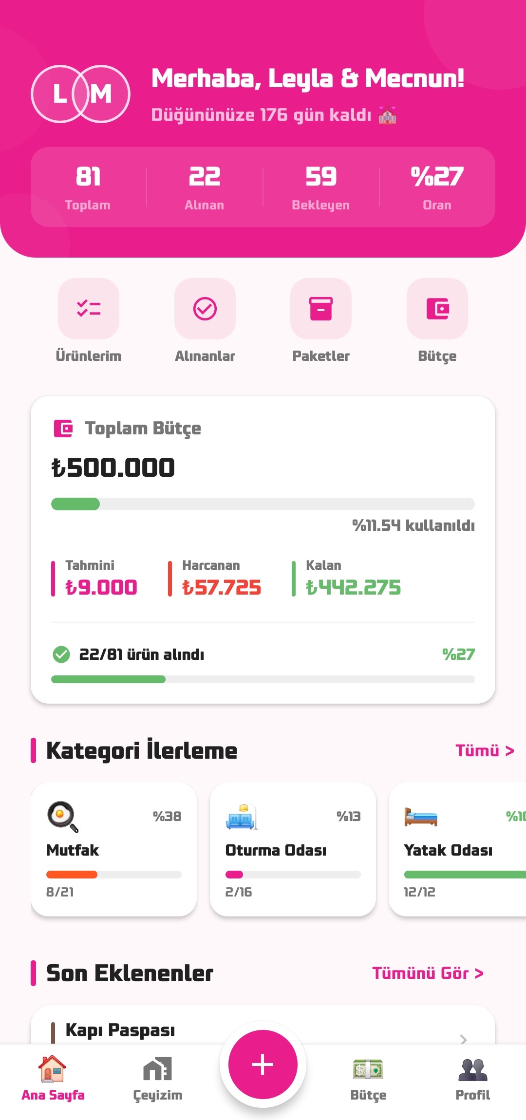 Çeyiz Listesi: Bohçam uygulama ekran görüntüsü